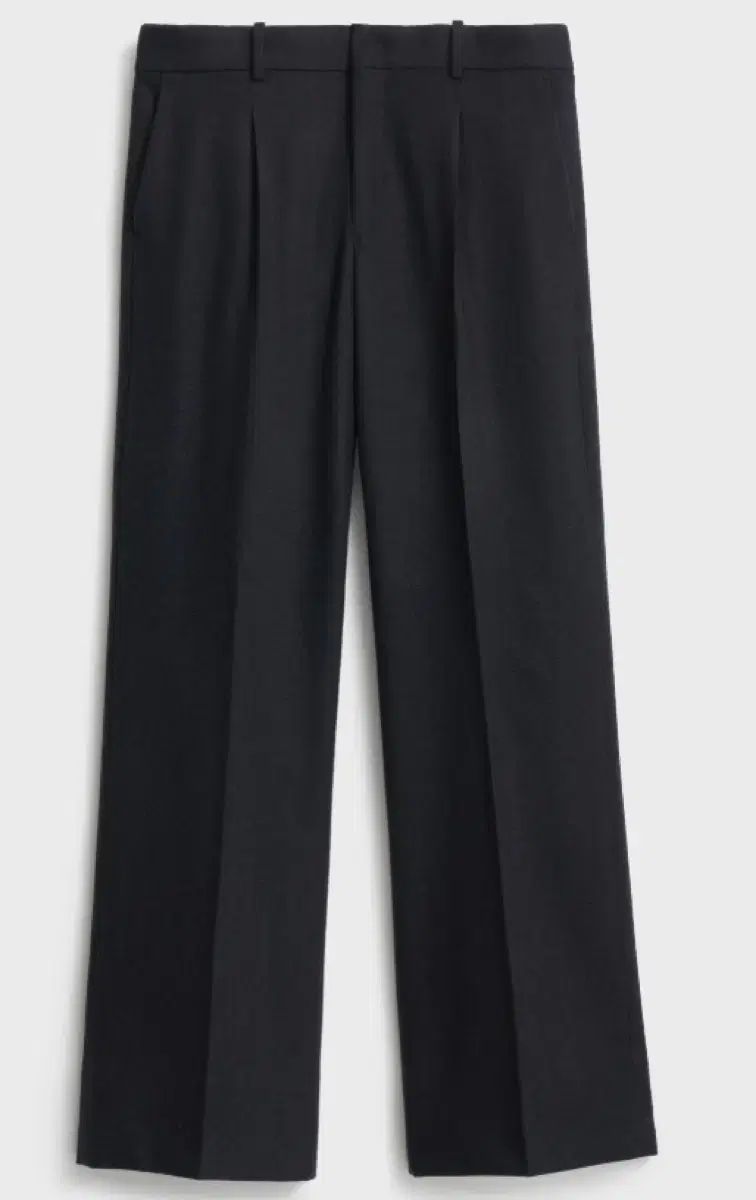 25FW 品 ウール フランネル ストレート パンツ 3 ブラック