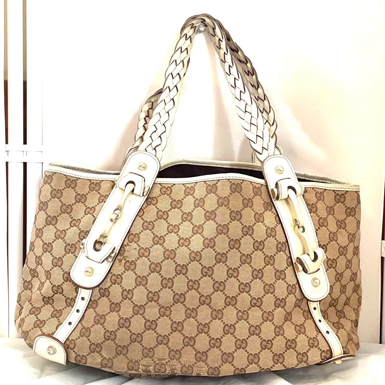 GUCCI グッチ アビートートバッグ 137621213317 GGキャンバス レザー大 