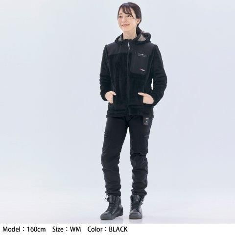 人気 e-HEAT フリース インナーパーカ ブラック/グレー WLサイズ