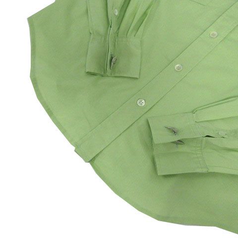 ポールスミスウィメン Paul Smith WOMEN シャツ ロゴ刺繍 長袖 シングルカフスボタン ストレッチ コットン混 グリーン系 緑系 40 Paul Smith WOMEN シャツ ロゴ シングルカフスボタン 緑系 40の