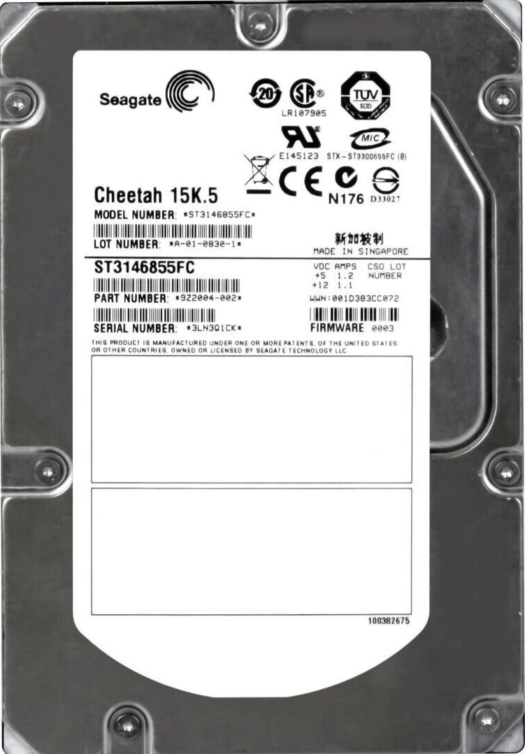 SEAGATE CHEETAH 15K.5 ST3146855FC 146GB 15000U|分 16MB FC 3.5 ハードドライブ