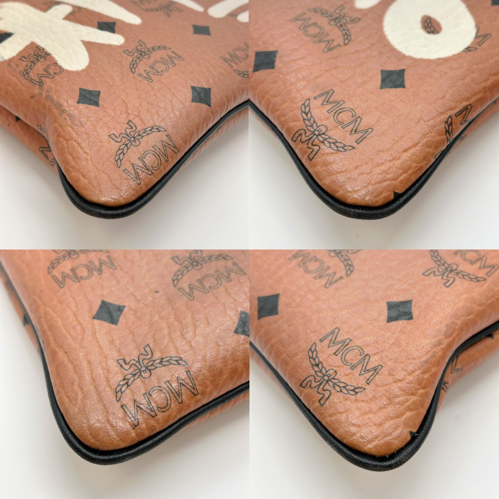 MCM エムシーエム クラッチバッグ ヴィセトス キャメル ロゴ