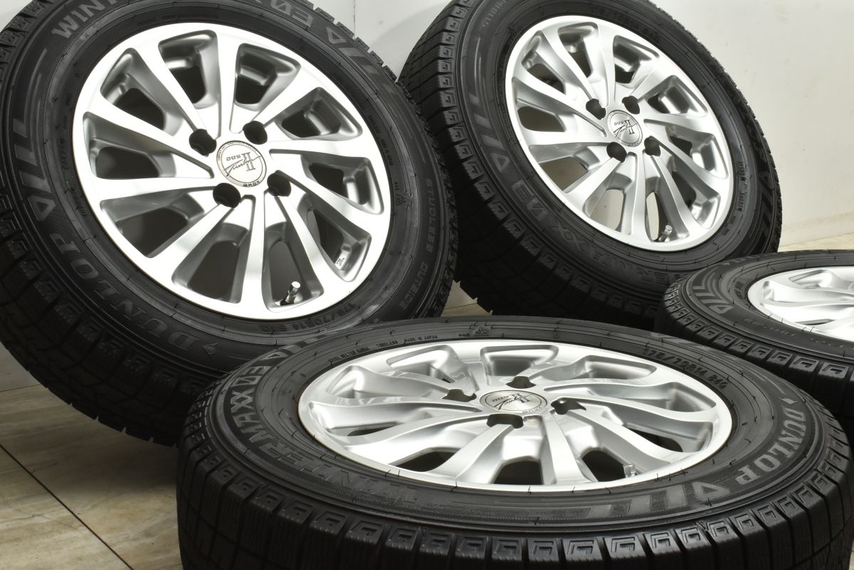 製 バリ溝 WM03付 DOS 14in 5.5J 38 PCD100 ダンロップ ウィンターマックス 175 70R14 アクア ヤリス ヴィッツ フィット デミオ