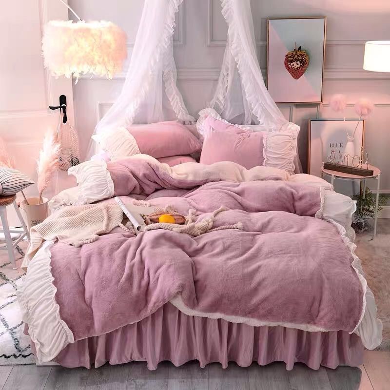 ピンクふわふわあったか軽量寝具カバーセット掛け布団カバーベッド