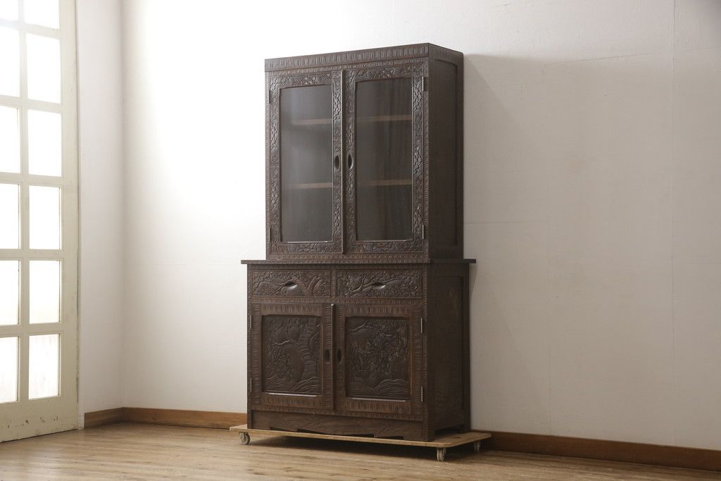 天然木　無垢材　パインキャビネット 天然木 無垢材 パインキャビネット 天然木 食器棚