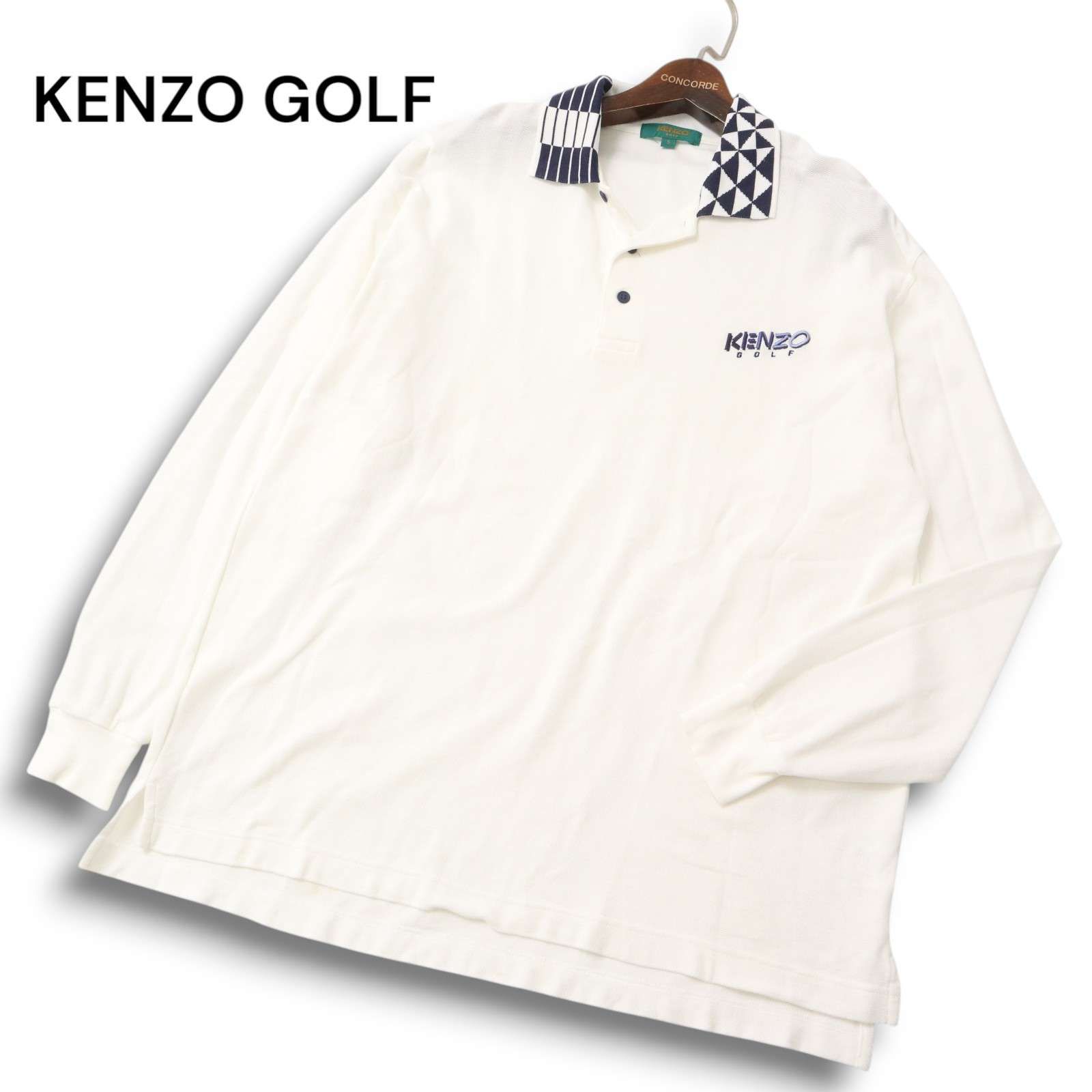 KENZO GOLF ケンゾー ゴルフ 通年 ロゴ刺繍☆ 襟デザイン切替 長袖