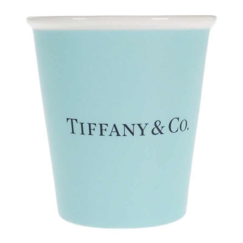 【中古】【Sランク】Tiffany＆Co. ティファニー コーヒーカップ 2個セット 食器 タンブラー ボーンチャイナ ブルー テーブルウェア【ISEYA】