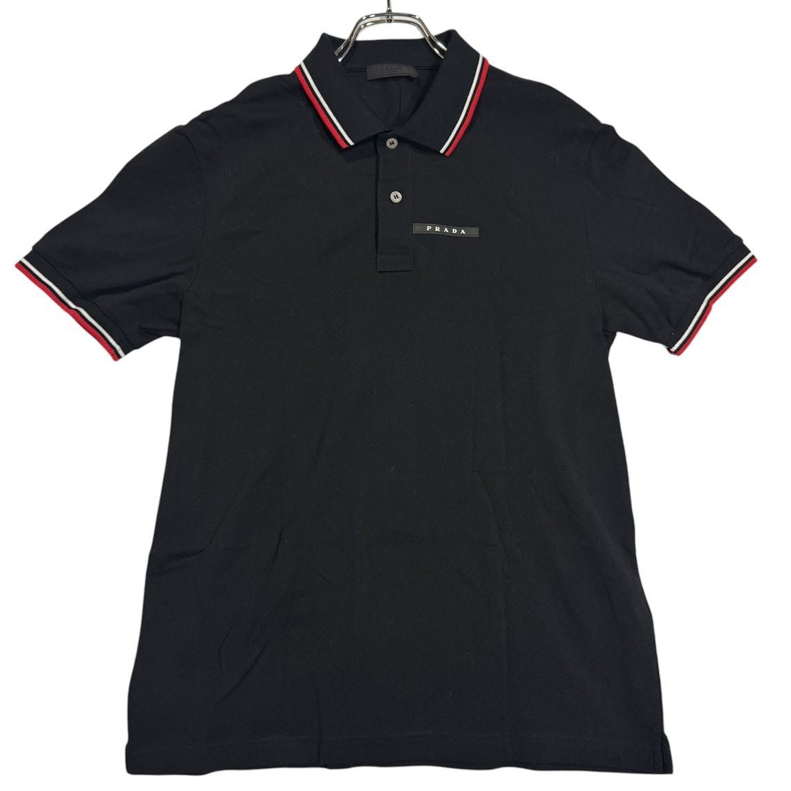 PRADA ブラック ポロシャツ 46 中古・古着通販】PRADA (プラダ) ポロシャツ ブラック サイズ:M