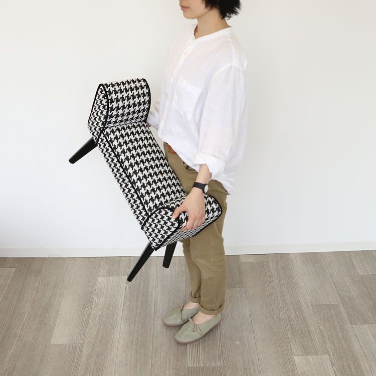 スツール モダンテイスト ベンチ S 椅子 コンパクト 千鳥格子柄 ◇モダンテイスト スツール ベンチ S 椅子 千鳥格子柄チェア