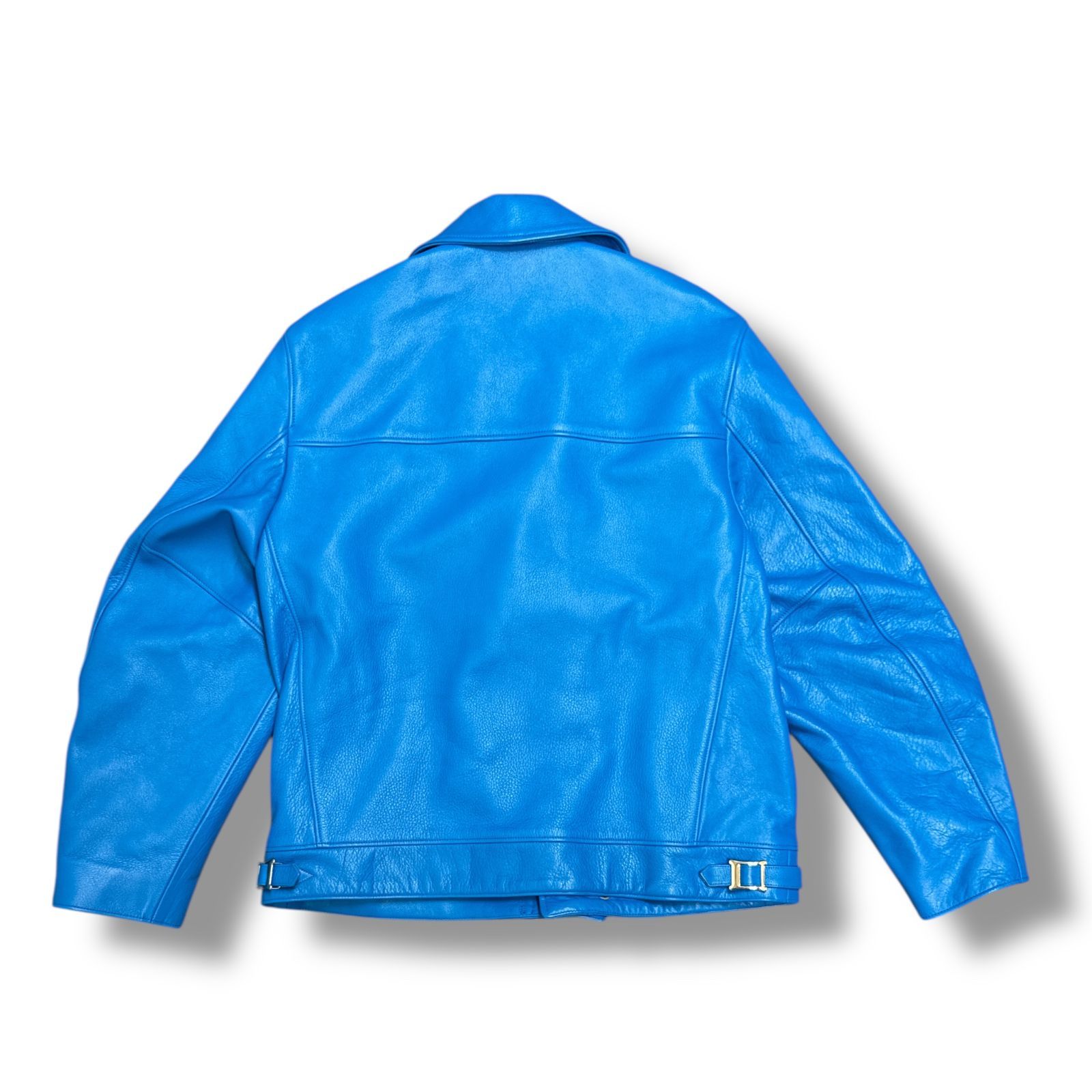 ワコマリア　レザージャケット　ブルー　M ライダース WACKOMARIA 参考上代176000円 未使用品 WACKOMARIA 25SS LEATHER DOUBLE