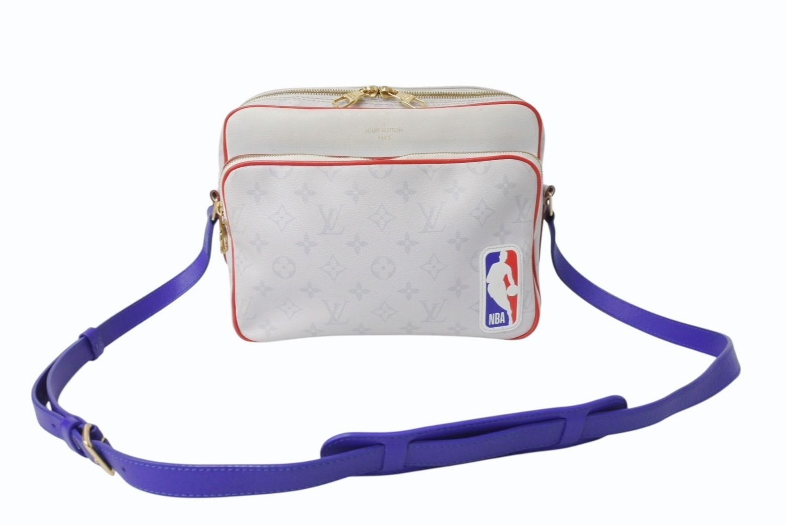 LOUISVUITTON ルイヴィトン LVxNBA ナイル メッセンジャーPM 2021CR ショルダーバッグ M45583 ホワイト ブルー レッド 4b003545