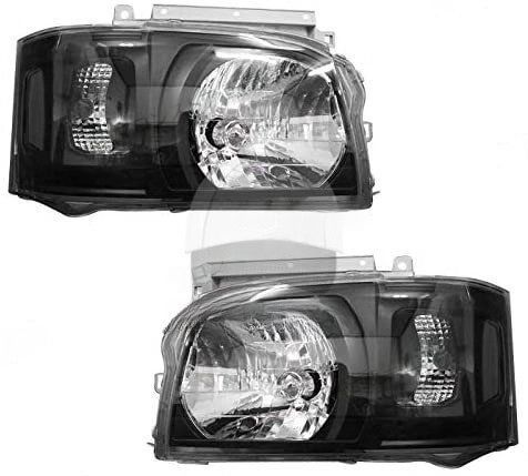 高品質 HIACE 200系 トヨタ ハイエース 2005-2009 年式 ブラックベースクリスタルヘッドライト2pcs
