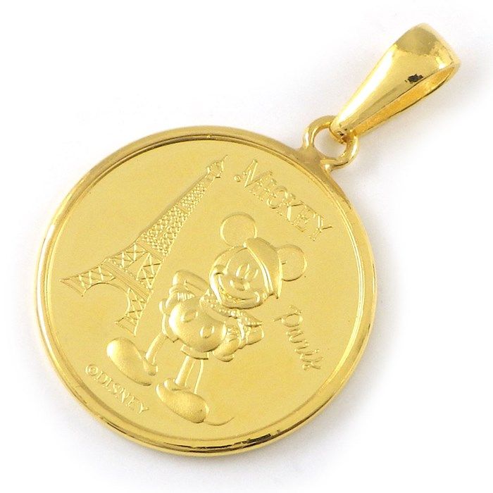 オフィシャル ミッキーマウスペンダント 14K ミッキーマウス 純金 K24 ペンダントトップ Disney Mickey