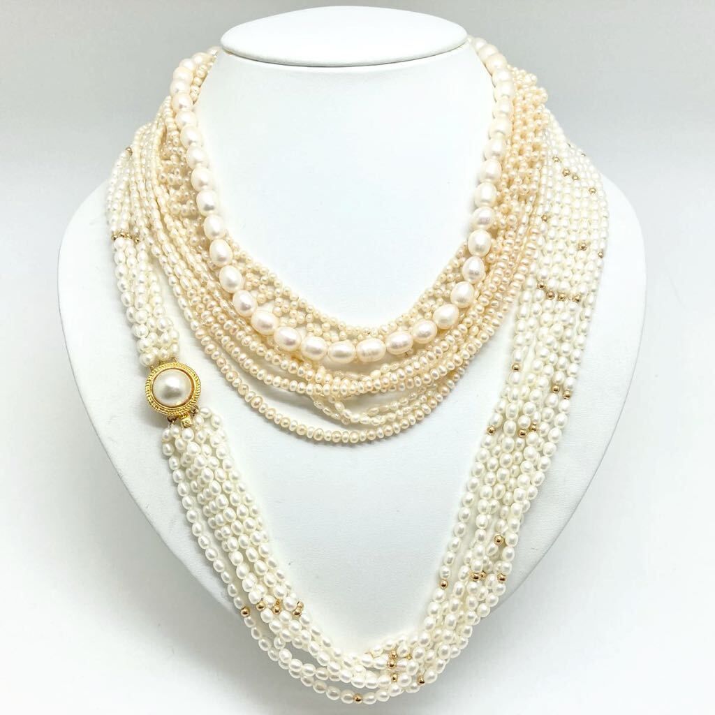 MR-00113 淡水パールネックレスおまとめ m 約180.5g 真珠 ケシ バロック ベビー pearl Pearl necklace jewelry silver DA0