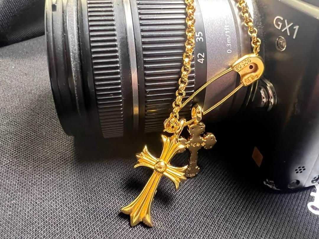 メンズ ⭐️DJFZ2SZ 22K金メッキS925 クロスネックレスセット