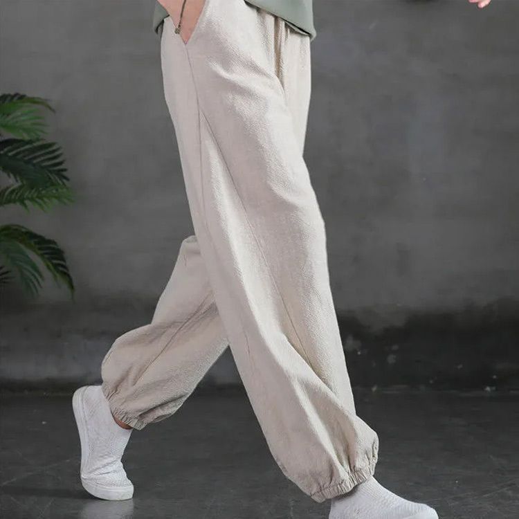 萌 モユル コットンリネン ラップ サルエル バルーン パンツ CAMBIO(カンビオ)】Denim Like Drape Sarrouel Pants サルエル