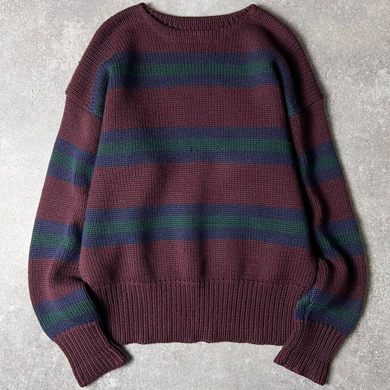 90s POLO RALPH LAUREN マルチカラー ボーダー ボートネック ウール 