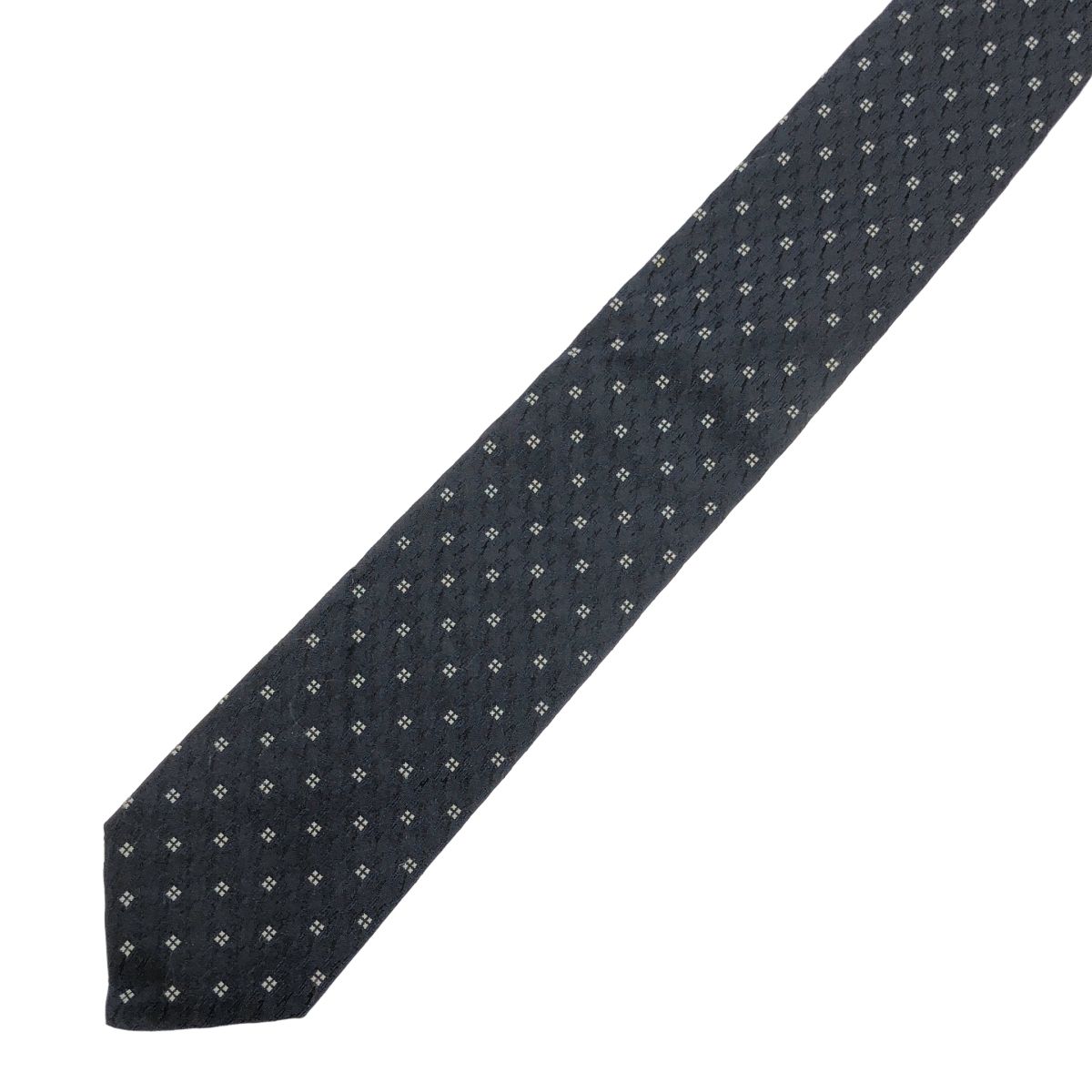 美品　プラダ　ネクタイ　紺　ドット　シルクジャガード PRADA プラダ シルクジャガードネクタイ ネイビー - メルカリ