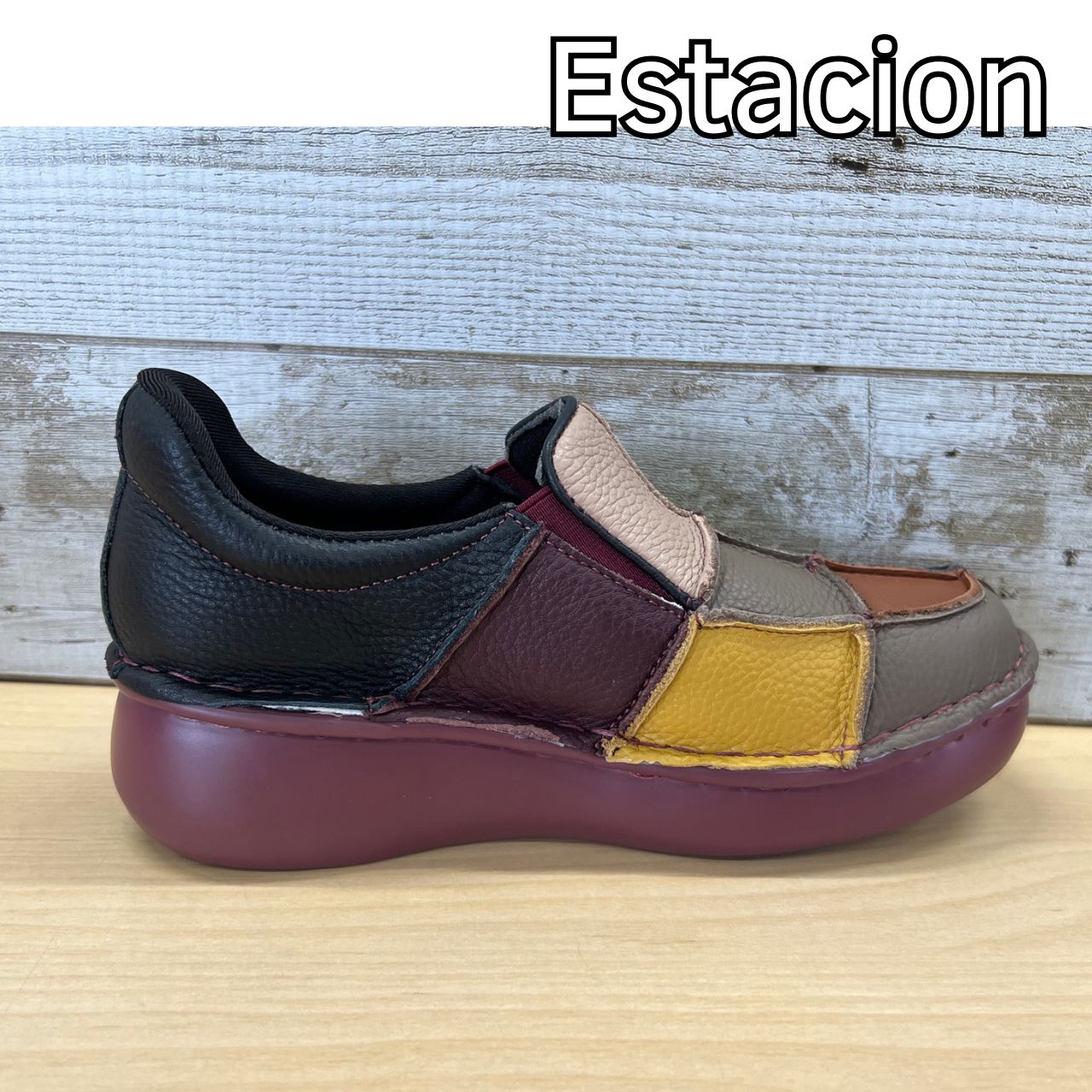 レザーパッチワークスリッポン