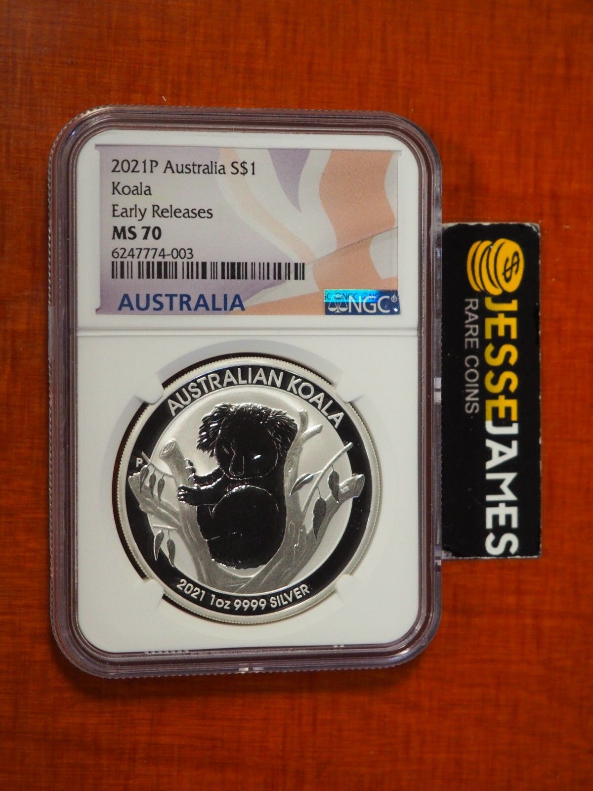 2021 P $1 ATRALIA SILVER KOALA NGC MS70 EARLY RELEASES 1 OZ .9999 FINE