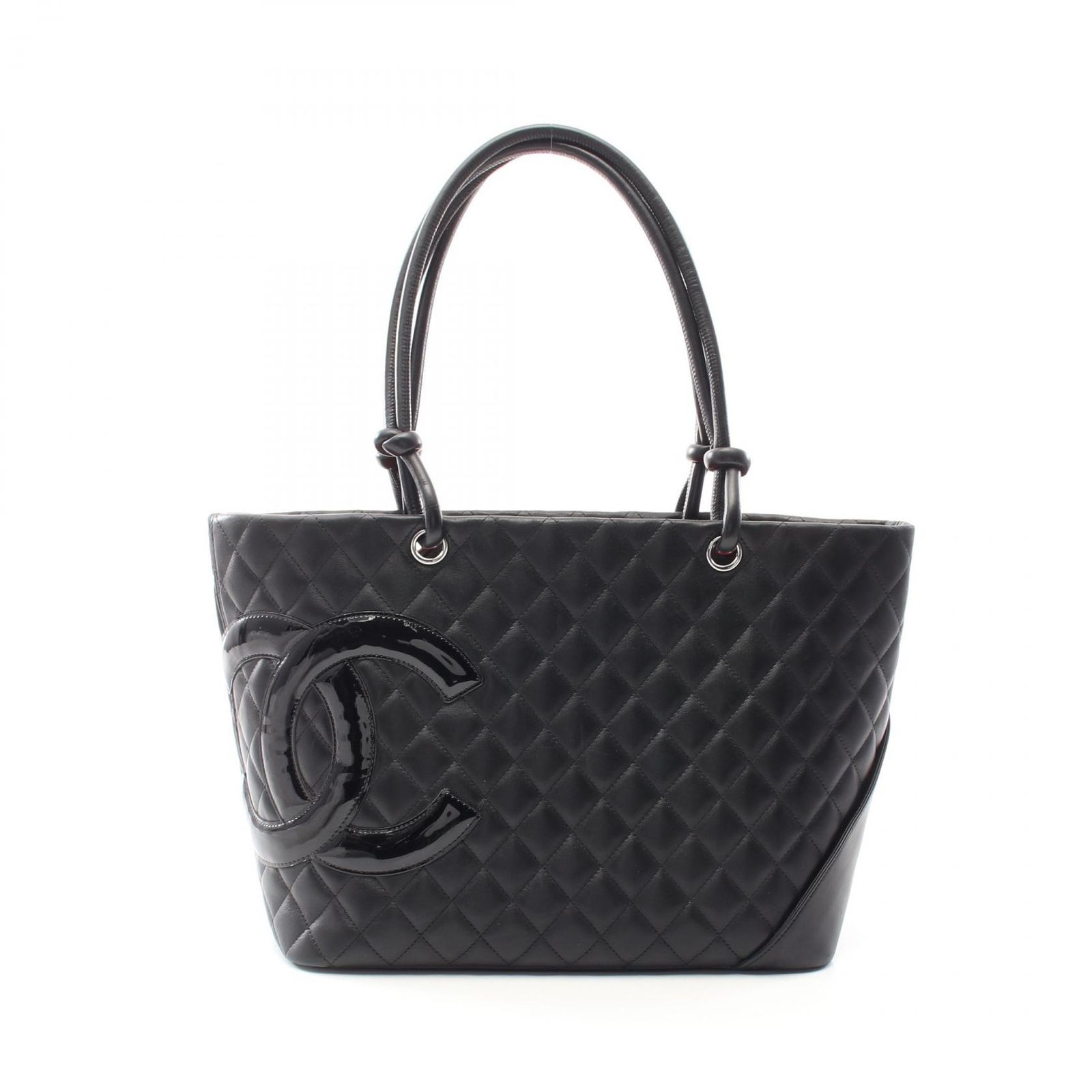 シャネル CHANEL トートバッグ カンボンライン ラージ A25169 ブラック|ブラックエナメル レザー パテントレザー カンボン ラージトート レディース Used B