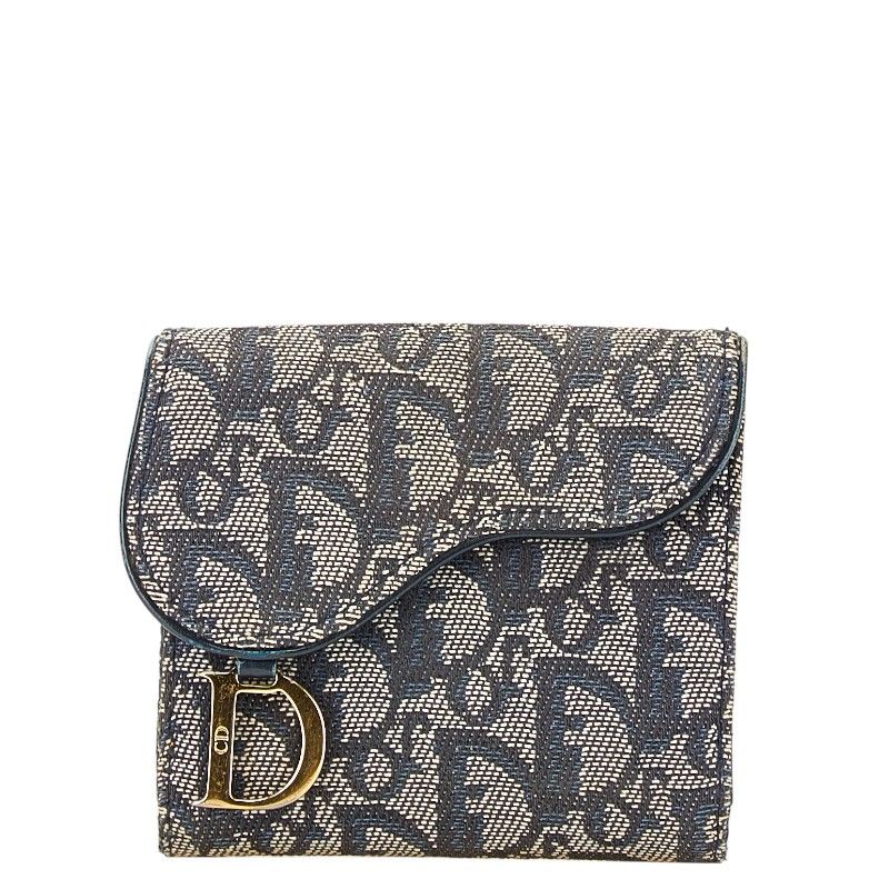 ディオール トロッター サドル ネイビー キャンバス レザー レディース Dior 1-0201706