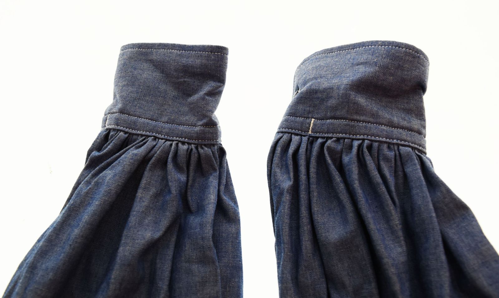 ハイク HYKE CHAMBRAY GATHERED DRESS シャンブレー ギャザー
