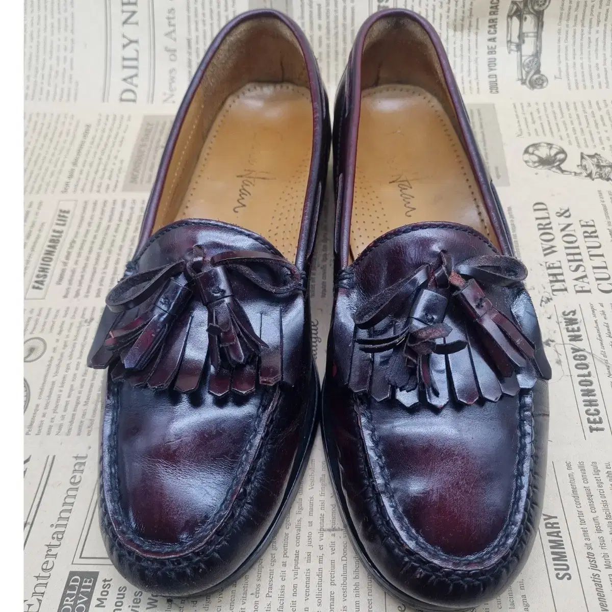 コールハーン ウイングタッセルローファー バーガンディ US8.5 26.5cm コールハーン26.5 COLE HAAN (コール