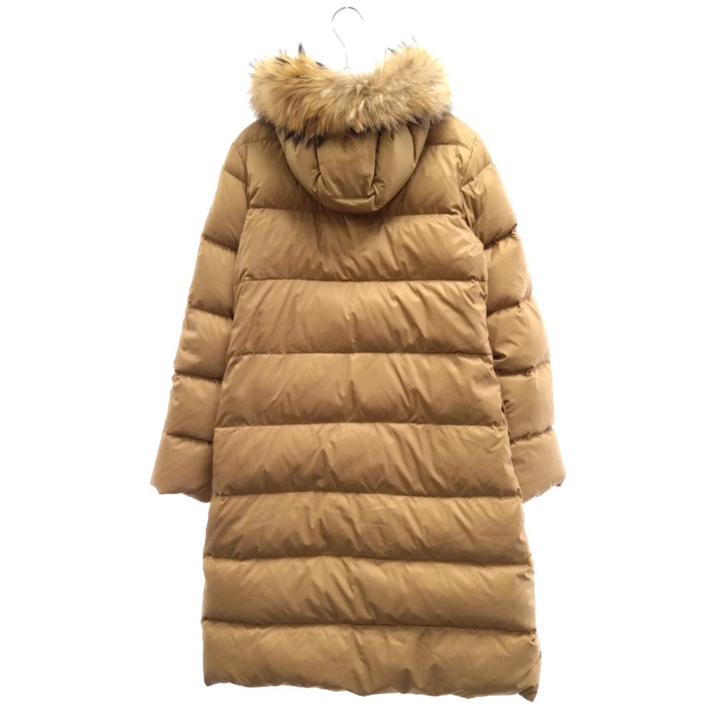 MONCLER (モンクレール) MESSINA ファー付き ロングナイロン ダウンコート ベージュ レディース 49301/91/68959