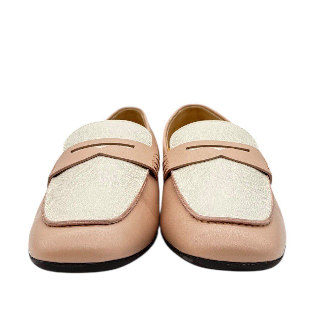 美品】トッズ ローファー ドライビングシューズ ピンク×白