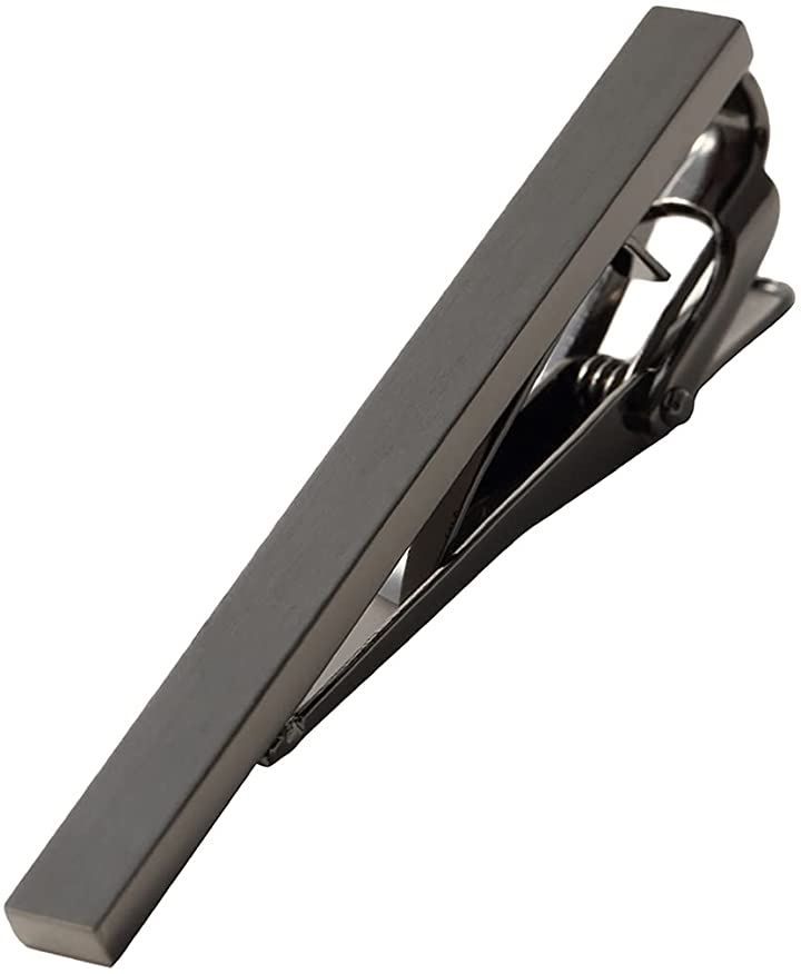 Duvialno(ジュヴィアーノ) ネクタイピン タイバー メンズ 日本製 Solid Tie Clip( メタリックブラック)