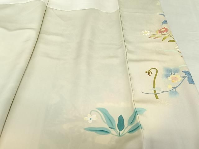 平和屋着物○本加賀友禅作家 松本基之 訪問着 花鳥文 暈し染め 正絹