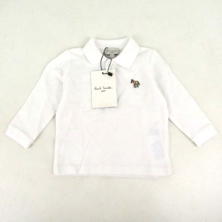 ポールスミス ポロシャツ 長袖 馬柄 コットン トップス フォーマル 未使用 ベビー 男の子用 6Mサイズ ホワイト Paul Smith 【中古】