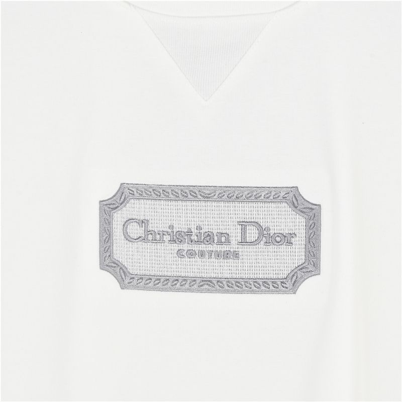 【25SS新作】DIOR クチュール刺繍ロゴTシャツ 白 メンズ 今日特価】Dior / ディオール 25ss 刺繍シルバーロゴ T シャツ