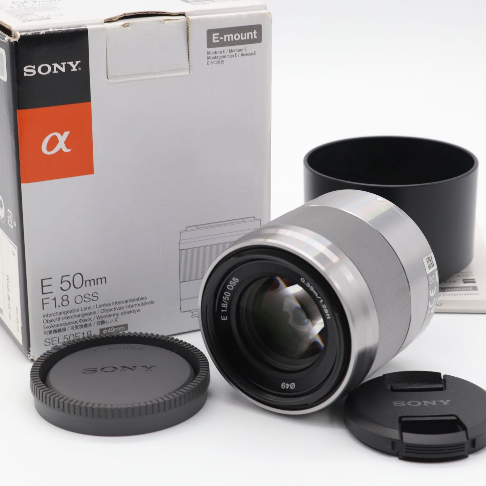 極上品】ソニー E 50mm F1.8 OSS (SEL50F18) シルバー #39-0037-1