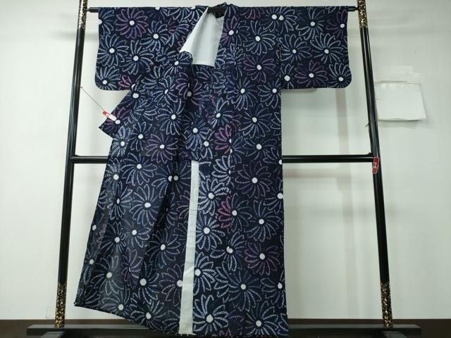 平和屋着物∴夏物 浴衣 有松鳴海絞り 檜垣七宝文 綿 逸品 CAAW0921ng