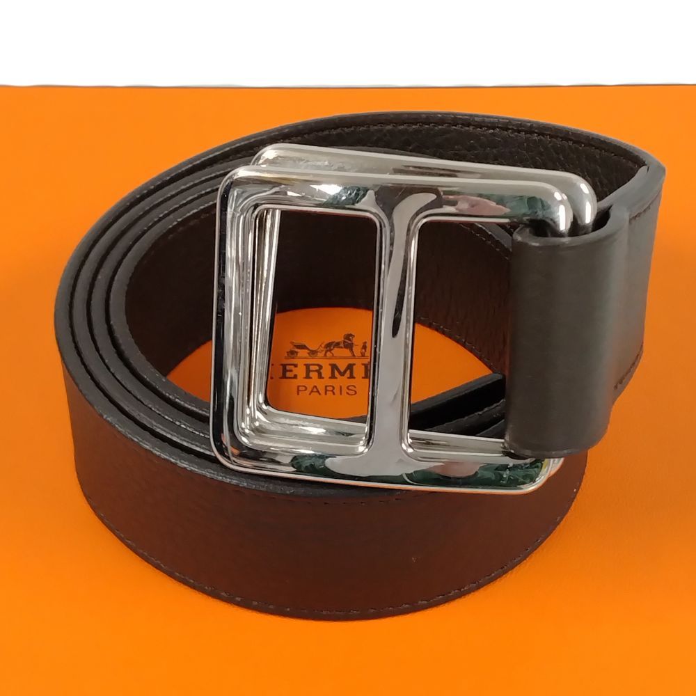HERMES エルメス トリヨンレザー ダブル バックル ベルト □〇刻印 