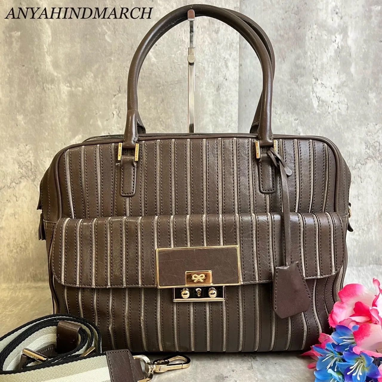 美品】 ANYA HINDMARCH アニヤハインドマーチ 2way ハンドバッグ 