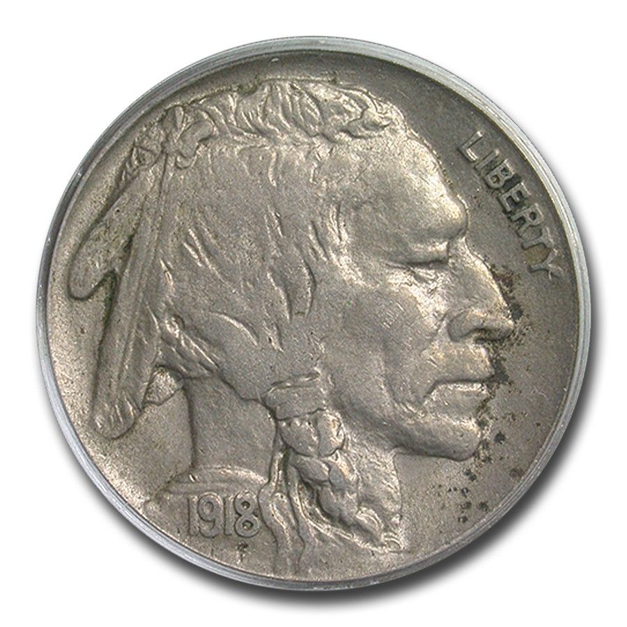 1918-D Buffalo Nickel AU-50 PCGS