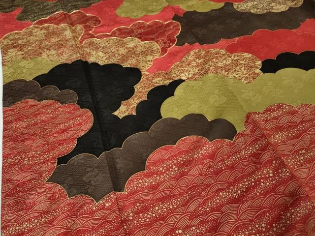 平和屋本店□極上 皇室献上作家 藤井寛 振袖 駒刺繍 雲取り吉祥花文