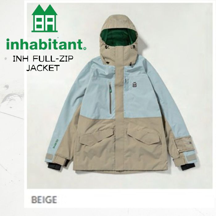 インハビタント ウェア ジャケット メンズ レディース 23-24 INHABITANT INH FULL-ZIP JACKET ISM23OT56 スノーボード ジャケット 2024 日本正規品