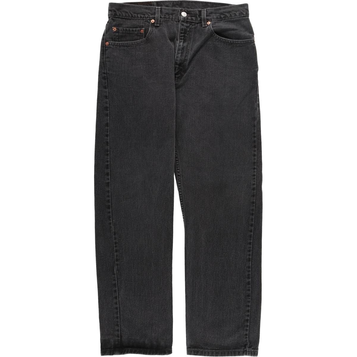 古着 00年代 リーバイス Levi s 505 REGULAR FIT STRAIGHT LEG ブラックデニム テーパードデニムパンツ メンズw33相当|eaa544258