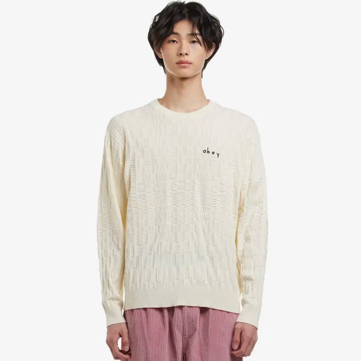 塩水水槽】 OBEY(オベイ) obey アイボリー ? ニット セーター セーター