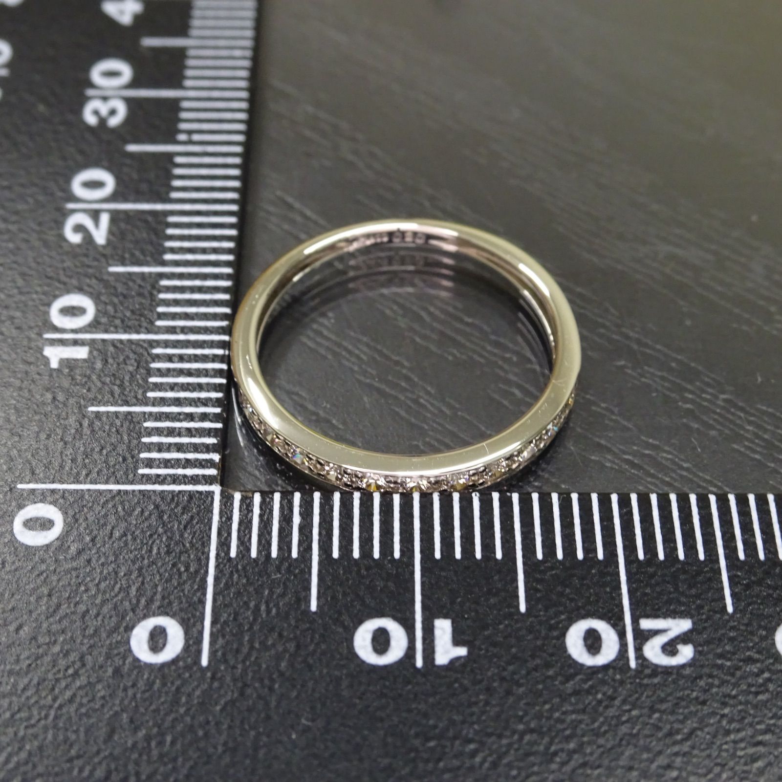 プラチナ pt950 ハーフ エタニティ 天然ダイヤモンド 0.20ct リング 