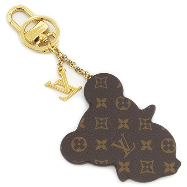 美品 ルイヴィトン キーホルダー モノグラム 丸 ラウンド レザー チャーム LOUIS VUITTON - ルイ ヴィトン チャーム ポルトクレ LVロデオ