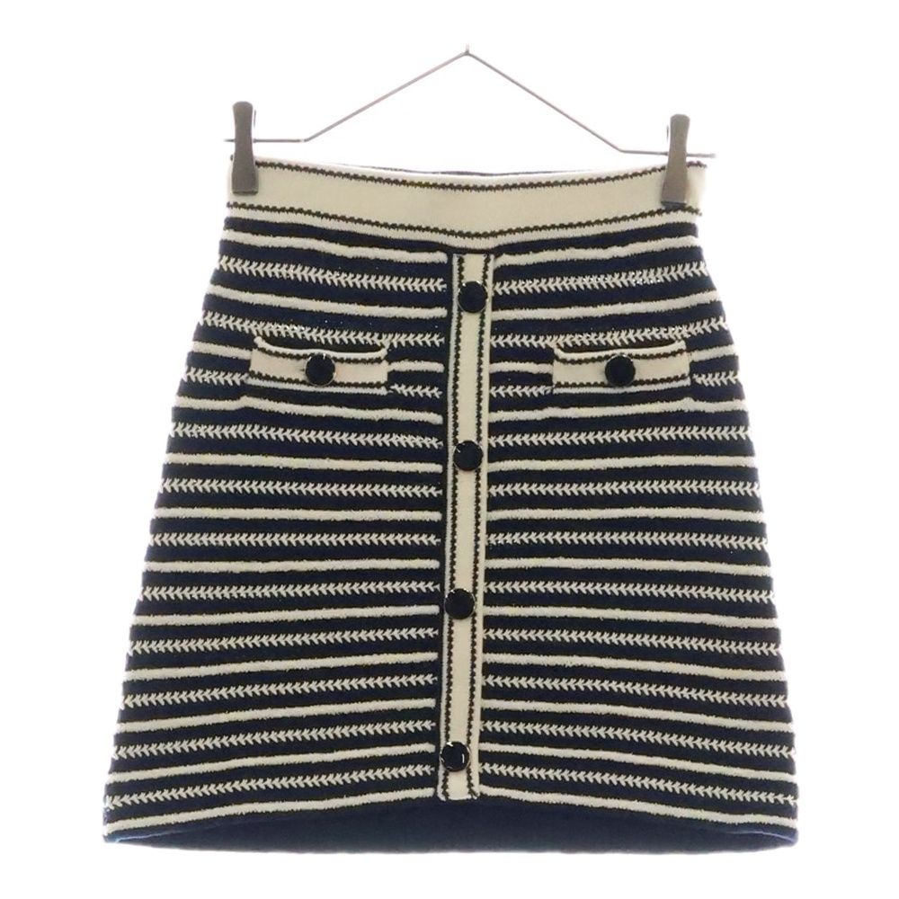 self portrait セルフ ポートレート 22SS NAVY ROPE KNIT SKIRT ネイビーロープ ニットスカート レディース ブルー|ホワイト