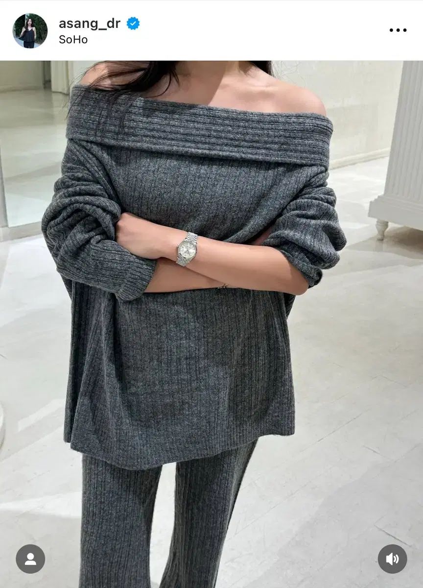 anuans ラクーン混アシメネックニットセットアップ アニュアンス