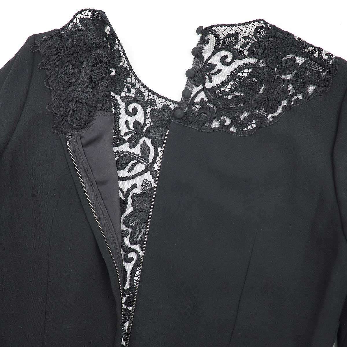 DOLCE&GABBANA ドルチェ＆ガッバーナ 17SS レース切替レーヨンドレス