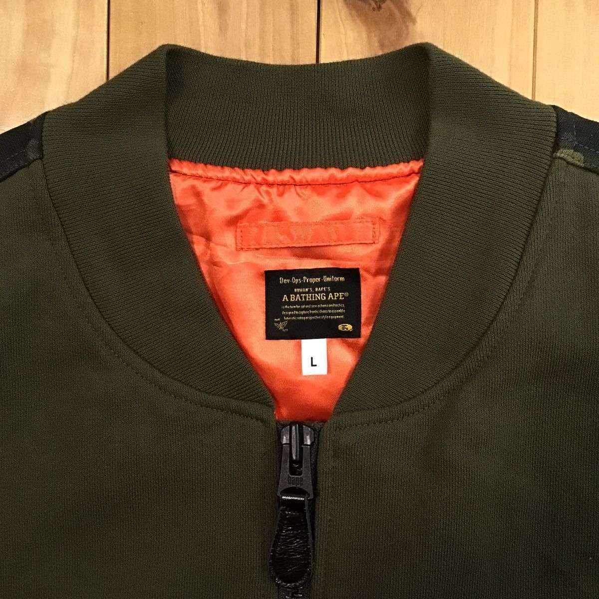 SHARK Sweat MA-1 bomber jacket Lサイズ a bathing ape BAPE