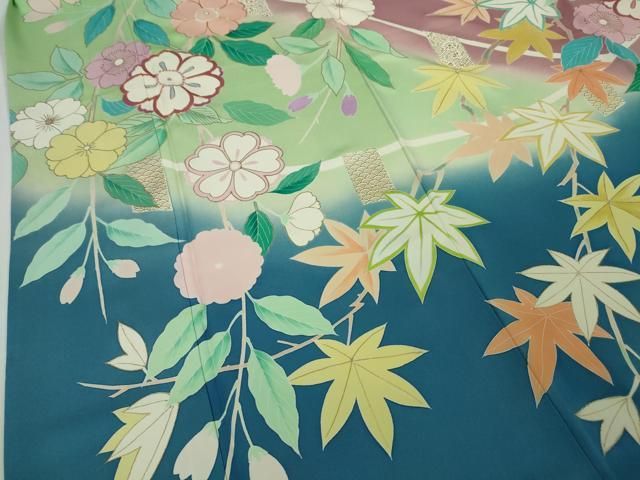 平和屋本店□極上 創業460年・千總 振袖 駒刺繍 枝垂れ吉祥花文